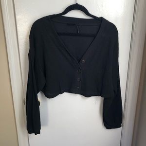 Urban Outfitters — long sleeve crop waffle top